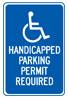 Handicap Permit Required, Blue - 12x18-inch