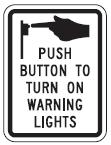 Push Button to Turn on Warning Lights - 9x12-inch