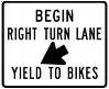 Begin Right Turn Lane Yield To Bikes - 36x30-inch