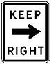 KEEP (Arrow, East) RIGHT - 12x18-, 18x24-, 24x30- or 30x36-inch