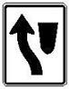 Keep Left symbol - 12x18-, 18x24-, 24x30- or 30x36-inch