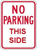 No Parking This Side - 12x18-inch