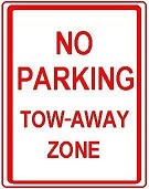 No Parking Tow Away Zone - 12x18-inch