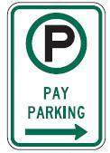 Pay Parking Directional Sign
