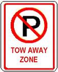 No Parking symbol Tow-Away Zone - 12x18-inch