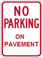 No Parking On Pavement