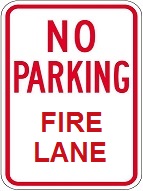No Parking Fire Lane - 12x18-inch