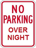 No Parking Over Night