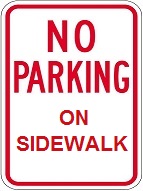 No Parking on Sidewalk