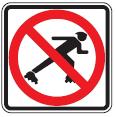 No Skating symbol - 18-, 24-, 30- or 36-inch