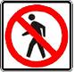 No Pedestrian Crossing symbol - 18-, 24-, 30- or 36-inch