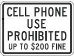 Cell Phone Use Prohibited - 24x18- or 36x18-inch