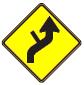 Side Road Reverse Curve symbol - 18-, 24-, 30- or 36-inch
