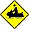 Snowmobile Crossing symbol - 18-, 24-, 30- or 36-inch