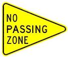 No Passing Zone - 36x24- or 48x36-inch