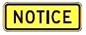 NOTICE plate - 24x12-, 30x18- or 36x24-inch