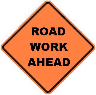 ROAD WORK AHEAD Temporary Traffic Signs 