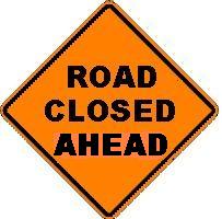 Road Closed Ahead - 36-inch Roll-up