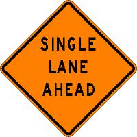 Single Lane Ahead - 36-inch Roll-up