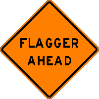 Flagger Ahead (words) - 48-inch Roll-up