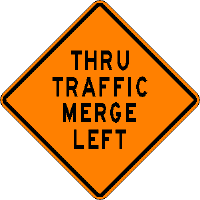 Thru Traffic Merge Left (or Right) - 48-inch Roll-up