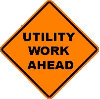 Utility Work Ahead - 36-inch Roll-up