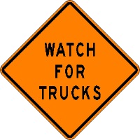 Watch for Trucks - 48-inch Roll-up