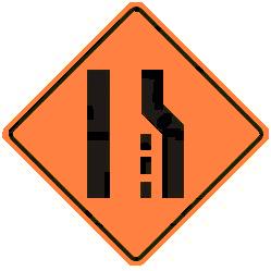 Lane Ends symbol - 48-inch Orange