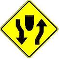 Divided Highway Begins symbol - 18-, 24-, 30- or 36-inch