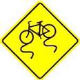 Slippery When Wet (Bike) symbol - 18-, 24-, 30- or 36-inch
