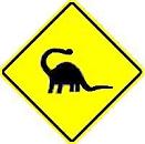 Dinosaur Crossing symbol - 18-, 24-, 30- or 36-inch