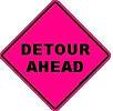 Detour Ahead - 36- or 48-inch Pink Roll-up