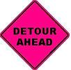 Detour Ahead - 36- or 48-inch Pink Roll-up