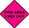 Fire Area Keep Out - 36- or 48-inch Pink Roll-up