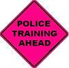 Police Training Ahead - 36- or 48-inch Pink Roll-up