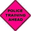Police Training Ahead - 36- or 48-inch Pink Roll-up