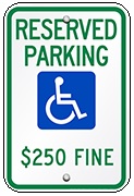 Handicap Sign with Fine