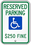 Handicap Sign with Fine