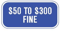 $50 to $300 fine sign blue