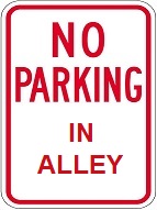 no parking in alley