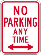 no parking any time