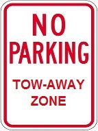 No Parking Tow Away Zone Sign