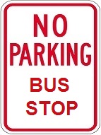 no parking bus stop