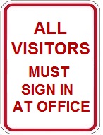 all visitors must sign in office
