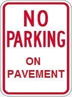 no parking on pavement