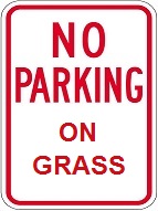 no parking on grass