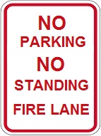 no parking standard fire lane