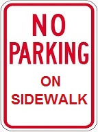 no parking on sidewalk