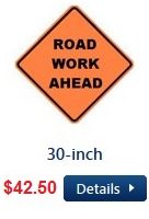 ROAD WORK AHEAD Sign 30 inch