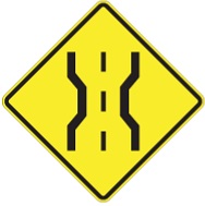 Narrow Bridge Warning Sign